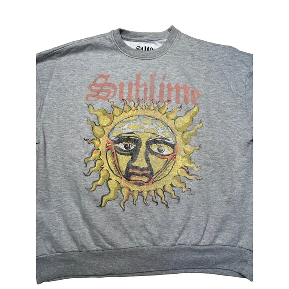 Sublime Gray Crewneck Sweatshirt With Sun Graphic Logo Small - Picture 1 of 4
